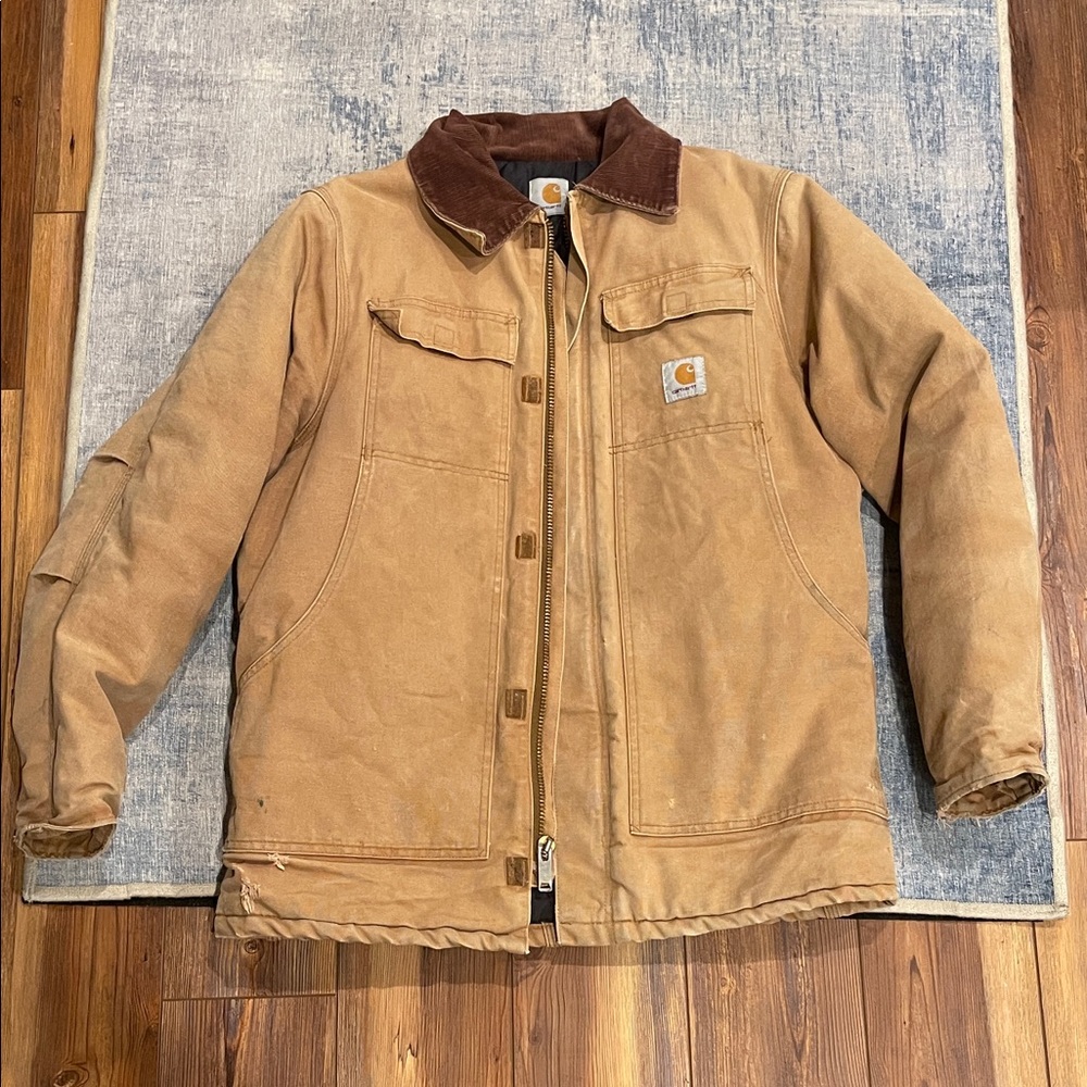 Carhartt Brown Field Jacket with Dark Collar
